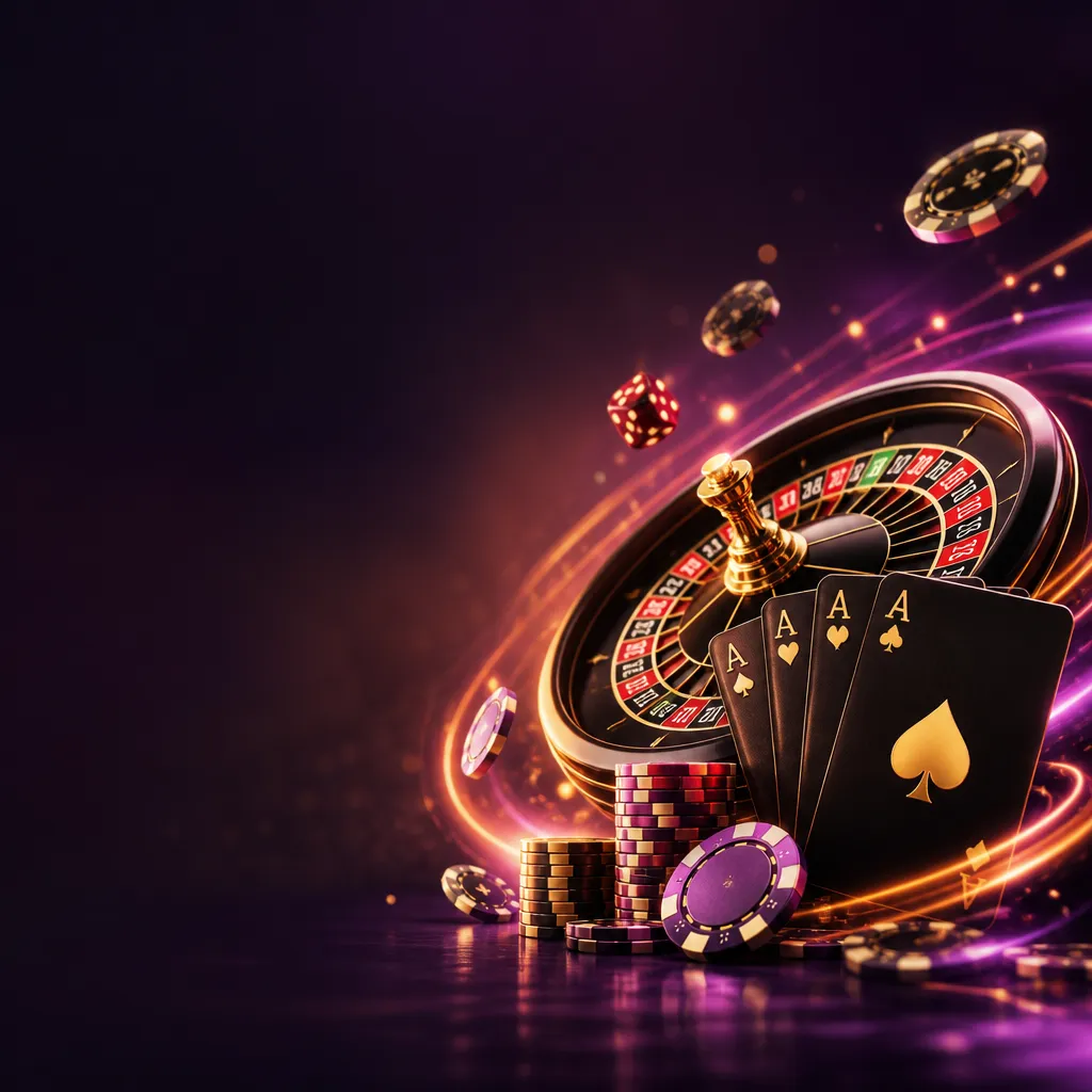 Realistic 3D illustration for Pinco Casino, featuring modern casino elements on a dynamic background with space for text on t